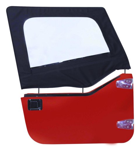 RT Off-Road Door Skins for 1987-1995 WRANGLER - DS10015 Skins, Driver and Passenger Side Upper, Fabric, Black Denim, Jeep, Pair