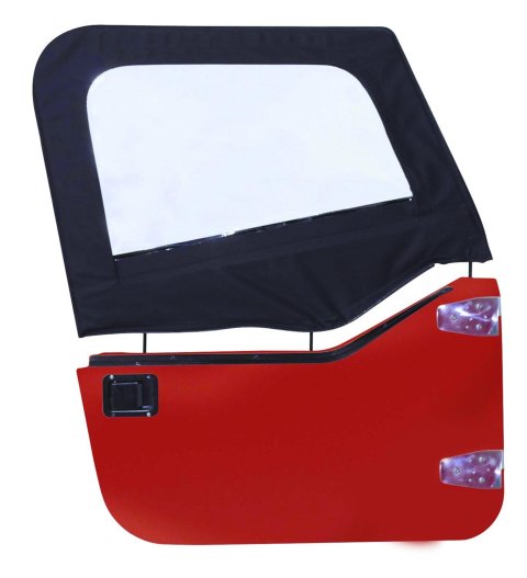 RT Off-Road Door Skins for 1997-2006 WRANGLER - DS10115 Skins, Driver and Passenger Side Upper, Fabric, Black Denim, Jeep, Pair