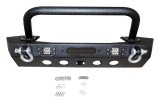 RT Off-Road Heavy-Duty Bumpers for 2020 GLADIATOR, 2018-2021 WRANGLER - RT20044 Bumper, Front, Fabricated, Stinger, Mid-Width, Steel, Winch Mount, Two LED Pods, Black Textured Powdercoated, Jeep, Each thumbnail 1