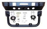 RT Off-Road Heavy-Duty Bumpers for 2020 GLADIATOR, 2018-2021 WRANGLER - RT20044 Bumper, Front, Fabricated, Stinger, Mid-Width, Steel, Winch Mount, Two LED Pods, Black Textured Powdercoated, Jeep, Each thumbnail 2
