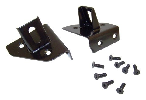 RT Off-Road Windshield Light Mounting Brackets RT26021 Auxiliary Mount Brackets, Hinge Bracket Style, Steel, Black, Jeep, Pair
