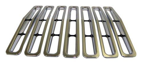 RT Off-Road Grille Inserts for 1987-1995 WRANGLER - RT26030 Inserts, Main Position, Overlay Style, Plastic, Chrome, Jeep, Set of 7
