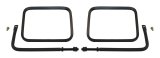 RT Off-Road Side Windshield Mirrors RT30005 View Mirrors, Replacement, Rectangular, Flat, Manual, Black Steel Housing, Jeep, Pair thumbnail 1