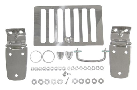 RT Off-Road Complete Hood Dress Up Kits for 1998-2006 WRANGLER - RT34059 Hinges, Up, Vent, Footman Loop, Stainless Steel, Polished, Jeep, Kit