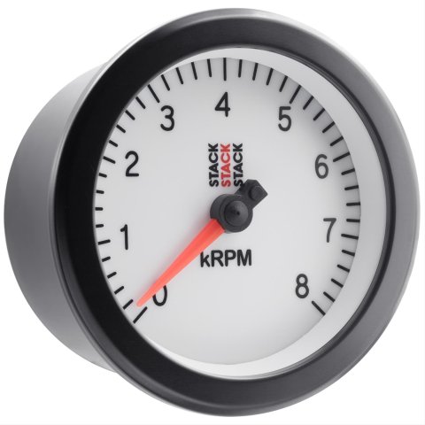Stack Gauges ST100-08W TACHOMETER, SPORT, 88MM, WHITE, 0-8K RPM thumbnail 2