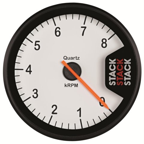 Stack Clubman Tachometers ST200-0313W Tachometer, Clubman, 0-13,000 rpm, 270 degree Sweep, 3 1/8 in. Diameter, White Gauge Face, Memory Recall, Kit thumbnail 1