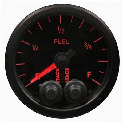 Stack Pro-Control Stepper Motor Analog Gauges ST3515 Gauge, Pro Control, Fuel Level, 0-280 Ohms, 2 1/16 in., Black Face, Analog, Electrical, Each thumbnail 1