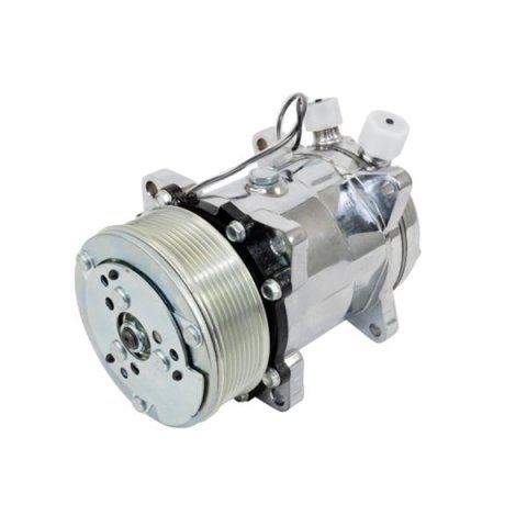 Top Street Performance Sanden Air Conditioning Compressors HC5004C Compressor, 508, Aluminum, Chrome, 7-groove, serpentine, R-134A, Each thumbnail 2