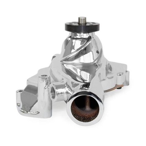 Top Street Performance High-Flow Mechanical Water Pumps HC8021C ALUMINUM MECHANICAL WATER PUMP - CHEVY BB, SHORT, CHROME thumbnail 2