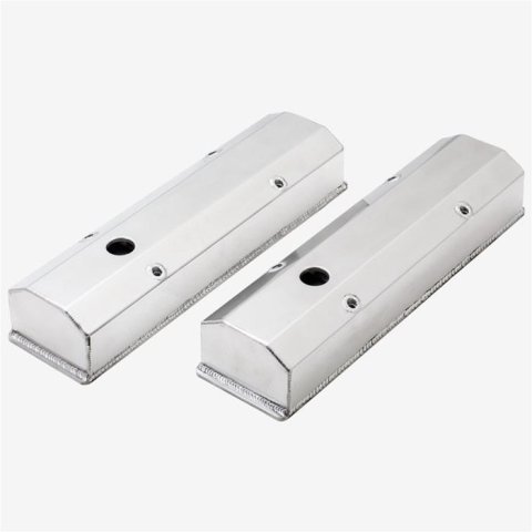 Top Street Performance Fabricated Aluminum Valve Covers JM8091-7P Covers, Tall, Aluminum, Polished, Long Bolt Design, Chevrolet, Small Block, Pair