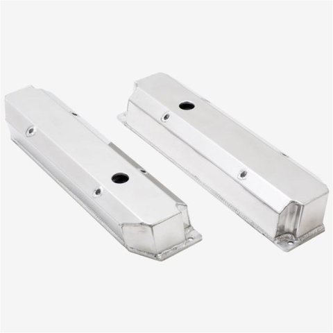 Top Street Performance Fabricated Aluminum Valve Covers JM8097-7P ALUMINUM TALL FABRICATED VALVE COVER - MOPAR BB, LONG BOLT, WITH BREATHER HOLE, POLISHED thumbnail 1