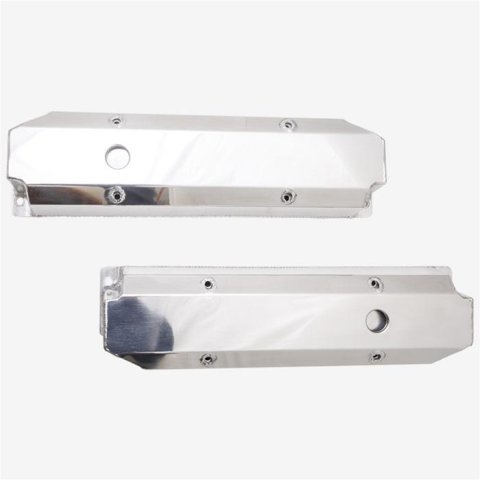 Top Street Performance Fabricated Aluminum Valve Covers JM8097-7P ALUMINUM TALL FABRICATED VALVE COVER - MOPAR BB, LONG BOLT, WITH BREATHER HOLE, POLISHED thumbnail 2
