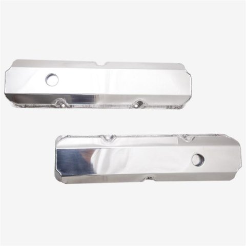 Top Street Performance Fabricated Aluminum Valve Covers JM8098-8P Covers, Tall, Aluminum, Polished, Short Bolt, Ford, Big Block FE, Pair thumbnail 2