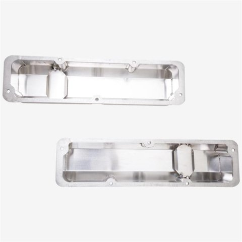 Top Street Performance Fabricated Aluminum Valve Covers JM8098-8P Covers, Tall, Aluminum, Polished, Short Bolt, Ford, Big Block FE, Pair thumbnail 3