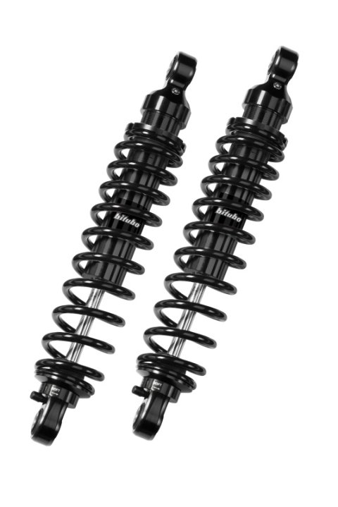 Bitubo WME0 Twinshocks Adjustable: Spring Preload, Rebound, Length 315mm, Dark Edition