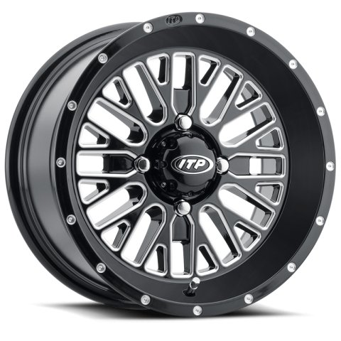 ITP Momentum 22x6.5 / 4x137 BP / 10mm Offset Black w/ Milled Accents Wheel