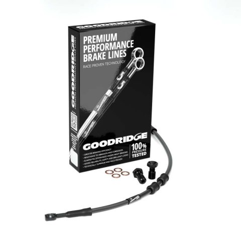 Goodridge 18-20 HD FXLR (w/ABS) -4in Black Brake Line Kit w/Black Fittings