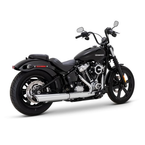Vance & Hines 2025+ HD Softail Twin Slash 4in Round Chrome Slip-On Exhaust thumbnail 1
