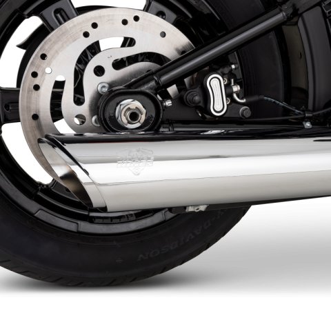 Vance & Hines 2025+ HD Softail Twin Slash 4in Round Chrome Slip-On Exhaust thumbnail 2