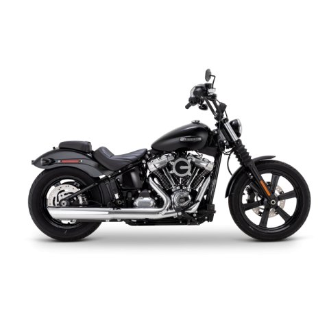 Vance & Hines 2025+ HD Softail Twin Slash 4in Round Chrome Slip-On Exhaust thumbnail 4