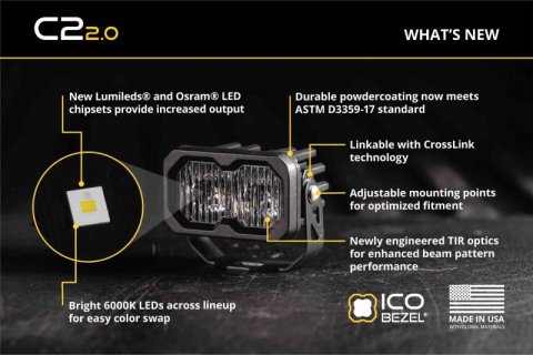 Diode Dynamics C2 2.0 Max White SAE Driving Standard ABL (Single)