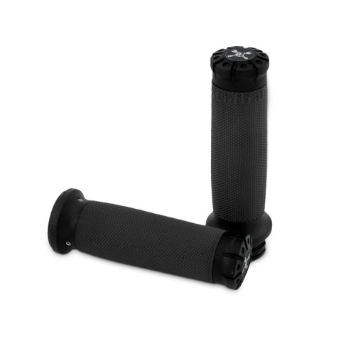 Burly Brand 82-17 H-D Dual Cable Set Hawk Billet Handle Grip Set - Textured Black