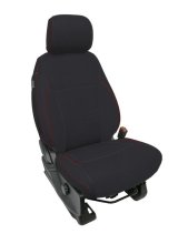 PRP 2021+ Ford 150/ 2023+ SuperDuty Front Seat Covers (Pair) - Black w/ Red Stich thumbnail 1
