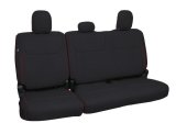 PRP 2021+ Ford 150/ 2023+ SuperDuty Rear Seat Covers (Pair) - Black w/ Red Stitch thumbnail 1