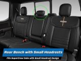 PRP 2021+ Ford 150/ 2023+ SuperDuty Rear Seat Covers (Pair) - Black w/ Red Stitch thumbnail 2