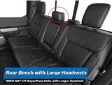 PRP 2021+ Ford 150/ 2023+ SuperDuty Rear Seat Covers (Pair) - Black w/ Red Stitch thumbnail 4