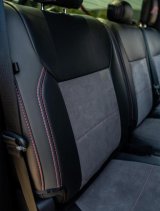 PRP 2021+ Ford 150/ 2023+ SuperDuty Rear Seat Covers (Pair) - Black w/ Red Stitch thumbnail 5