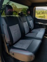 PRP 2021+ Ford 150/ 2023+ SuperDuty Rear Seat Covers (Pair) - Black w/ Red Stitch thumbnail 8