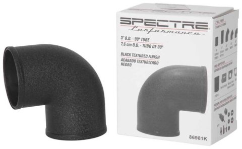 Spectre Tube Intake 3in od 90 Degree - Black thumbnail 4
