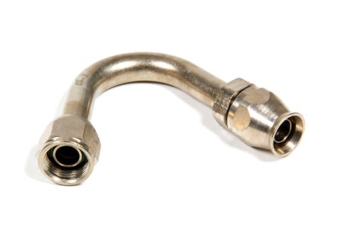 Fitting - Hose End - AC Refrigerant - 135 Degree - 8 AN Hose to 8 AN Female O-Ring - Steel - Nickel Plated - Each