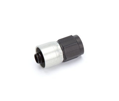 Fitting - Hose End - StreetLite - Straight - 6 AN Hose Crimp to 6 AN Female - Aluminum - Black / Silver Anodized - Each