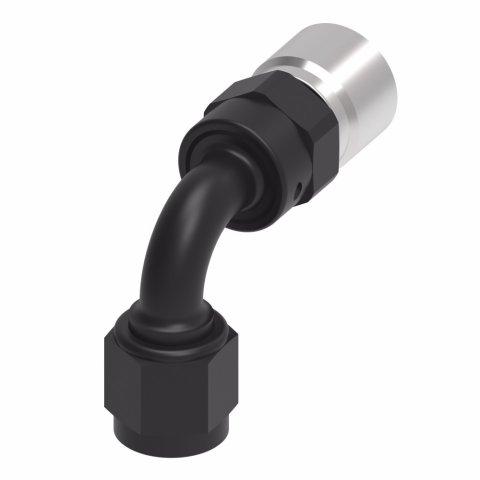 Fitting - Hose End - StreetLite - 90 Degree - 10 AN Hose to 10 AN Female - Swivel - Aluminum - Black Anodized - Each