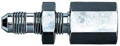 Fitting - Bulkhead - Straight - 1/8 in NPT Female to 4 AN Male Bulkhead - Steel - Zinc Plated - Each