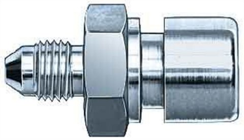 Fitting - Adapter - Straight - 10 mm x 1.00 Female to 3 AN Male - Steel - Zinc Oxide - Pair