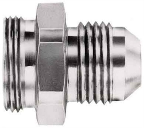 Carburetor Inlet Fitting - Straight - 8 AN Male to 7/8-20 in Male - Steel - Zinc Oxide - Holley Carburetors - Each thumbnail 1