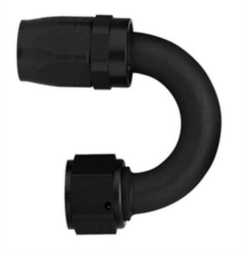 Fitting - Hose End - AQP/Startlite - 180 Degree - 8 AN Hose to 8 AN Female Swivel - Aluminum - Black Anodized - Each thumbnail 2