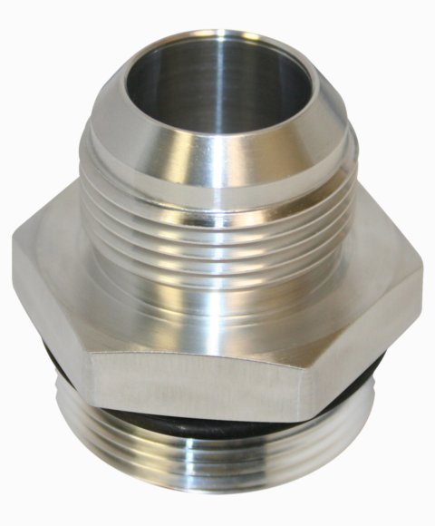 Fitting - Adapter - Straight - 20 AN Male O-Ring to 16 AN Male - Aluminum - Natural - Each