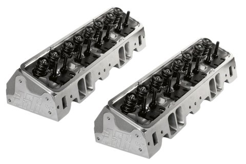Cylinder Head - Eliminator Race - Assembled - 2.080 / 1.600 in Valves - 210 cc Intake - 65 cc Chamber - 1.550 in Springs - Angle Plug - Aluminum - Small Block Chevy - Pair thumbnail 2