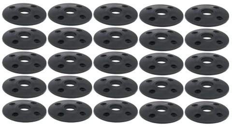 Scuff Plate - 2 in OD - 0.5 in ID - Plastic - Black - Set of 25