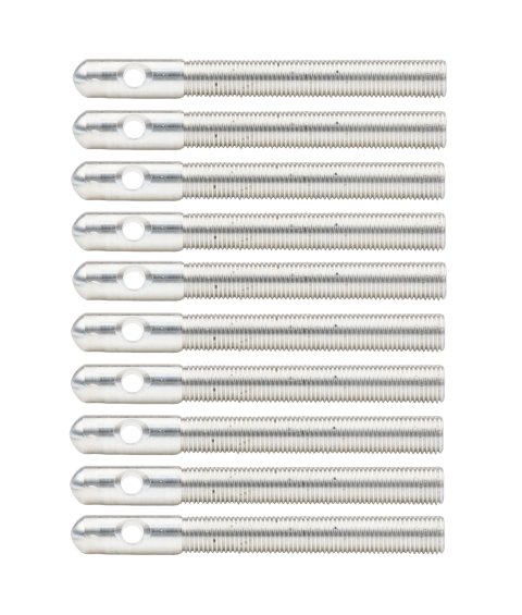 Hood Pin - 0.375 in OD x 3.5 in Long - Aluminum - Clear Anodized - Set of 10