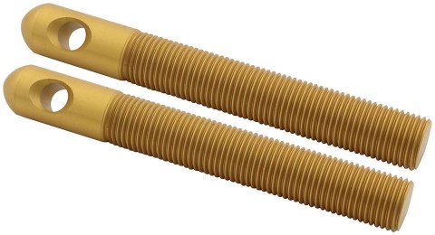 Hood Pin - 0.5 in OD x 4 in Long - Aluminum - Gold Anodized - Pair
