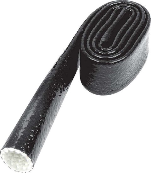 Hose and Wire Sleeve - 1 in ID - 3 ft - Silicone / Fiberglass - Black - Each