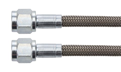 AN Hose Assembly - 24 in Long - 4 AN Hose - 4 AN Straight Female to 4 AN Straight Female - Braided Stainless - PTFE Lined - Set of 5