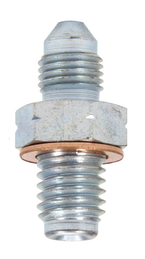 Fitting - Adapter - Straight - 3 AN Male to 10 mm x 1.50 Male - Copper Washer - Steel - Zinc Oxide - Set of 10