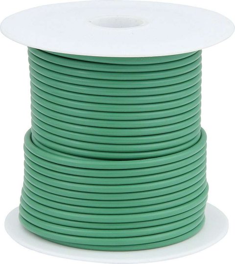 Wire - 14 Gauge - 100 ft Roll - Plastic Insulation - Copper - Green - Each