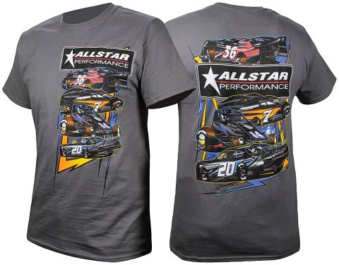 T-Shirt - Allstar Circle Track Design - Dark Gray - Small - Each